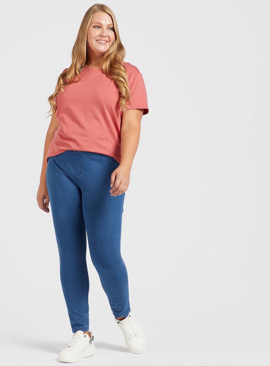 Solid Jeggings with Pocket Detail and Elasticised Waistband