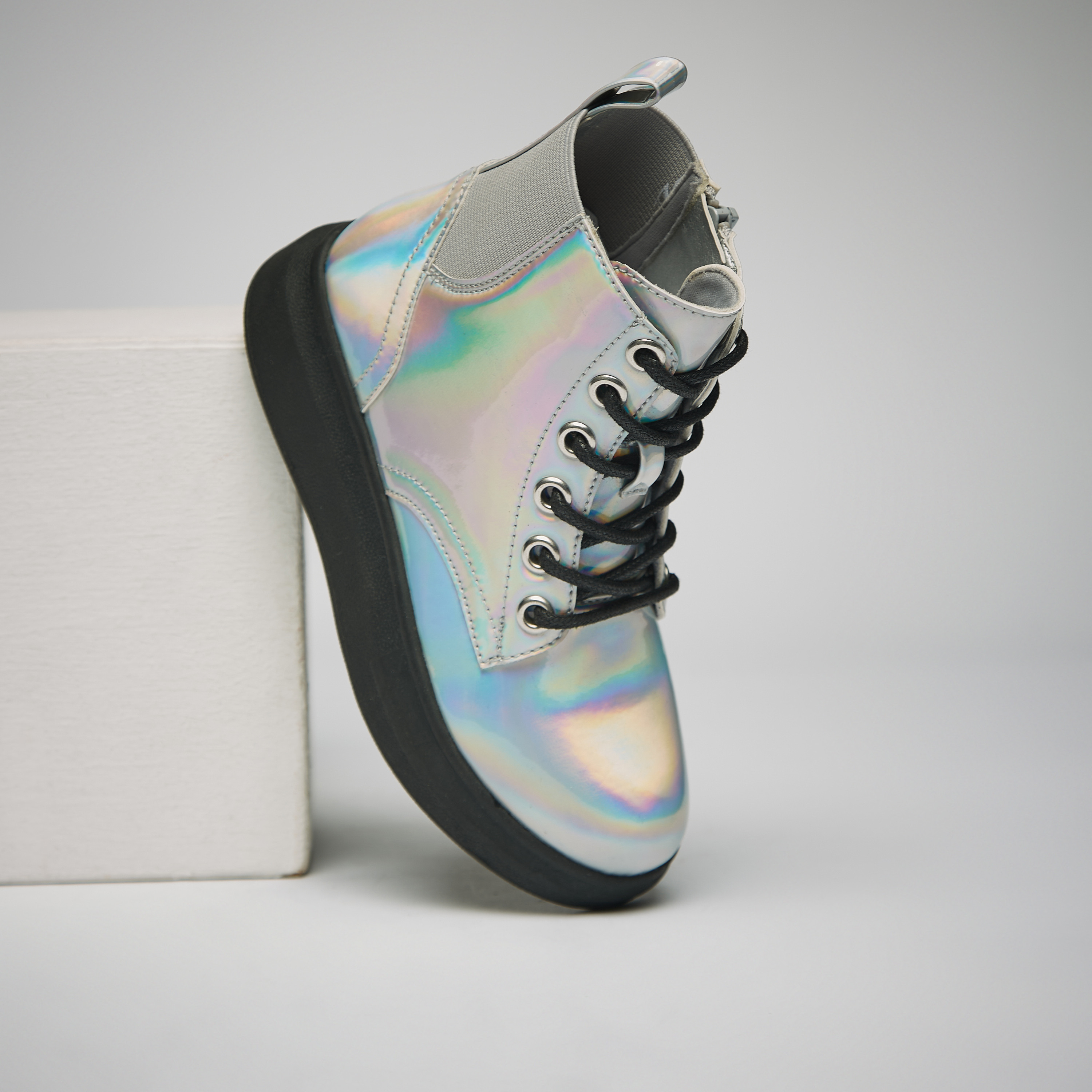 Holographic combat boots forever 21 best sale