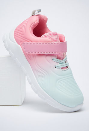 Ombre Textured Sneakers with Hook and Loop Closure-mxkids-girlstwotoeightyrs-shoes-sneakers-0