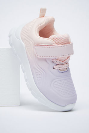 Ombre Textured Sports Shoes with Hook and Loop Closure-mxkids-shoes-babygirlzerototwoyrs-sportsshoes-0