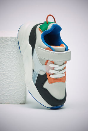 Colourblock Sneakers with Hook and Loop Closure-mxkids-boystwotoeightyrs-shoes-sneakers-1