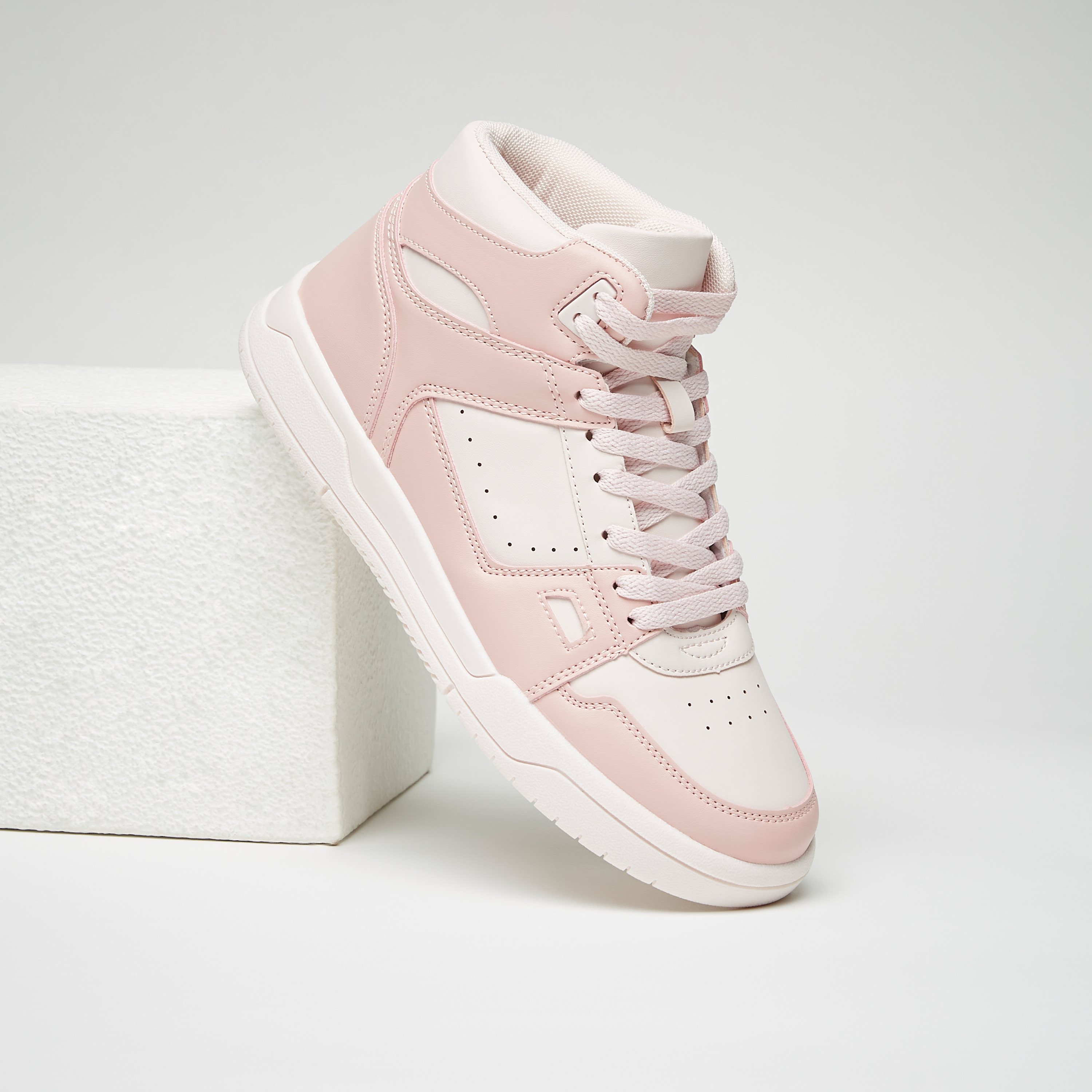 Pink high top store sneakers womens