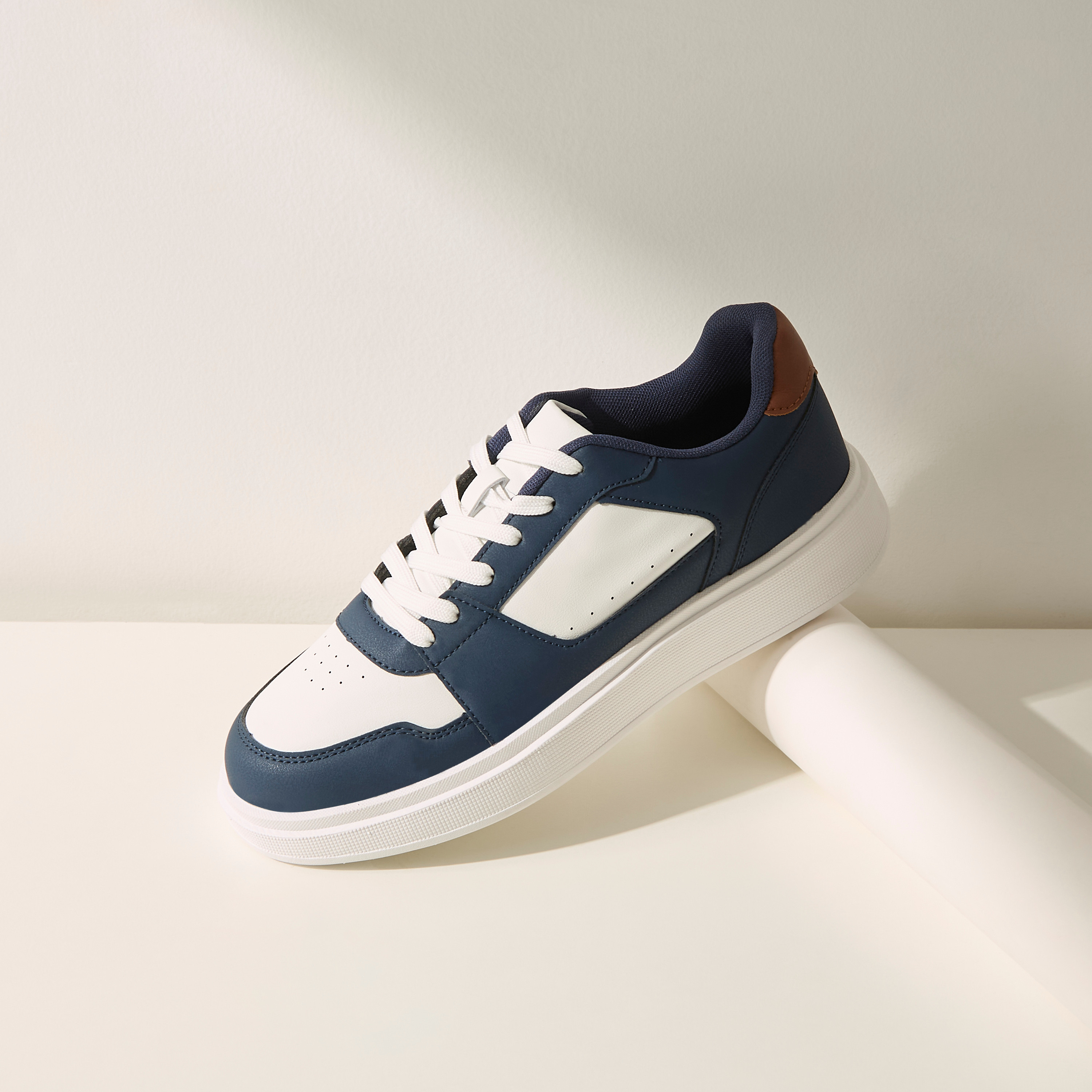 Shop Panelled Lace Up Sneakers Online Max Bahrain