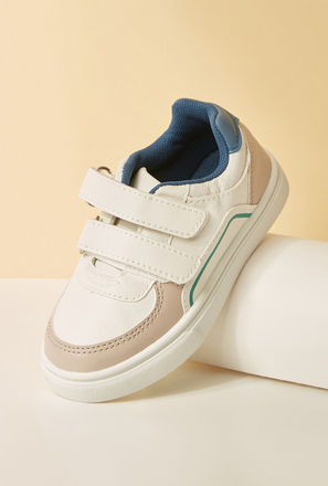 Colourblock Sneakers with Hook and Loop Closure-mxkids-shoes-babyboyzerototwoyrs-sneakers-1