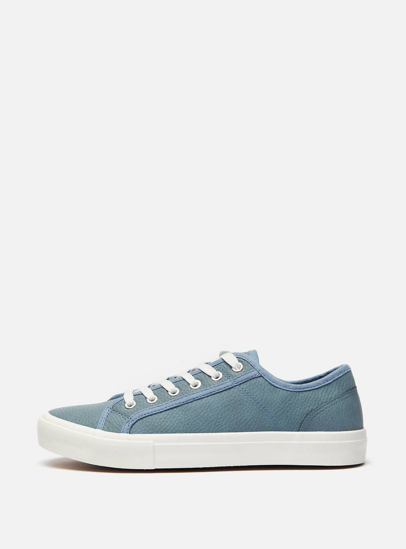 Textured Sneakers with Lace-Up Closure-Casual Shoes-image-0