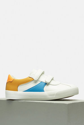 Colourblock Plimsoll Shoes with Hook and Loop Closure-mxkids-boyseighttosixteenyrs-shoes-sneakers-3
