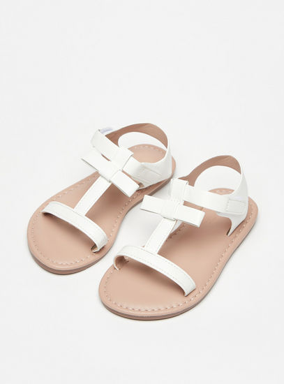 Strappy Flat Sandals with Hook and Loop Closure-Sandals-image-1