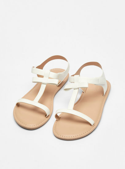 Strappy Sandals with Hook and Loop Closure-Sandals-image-1