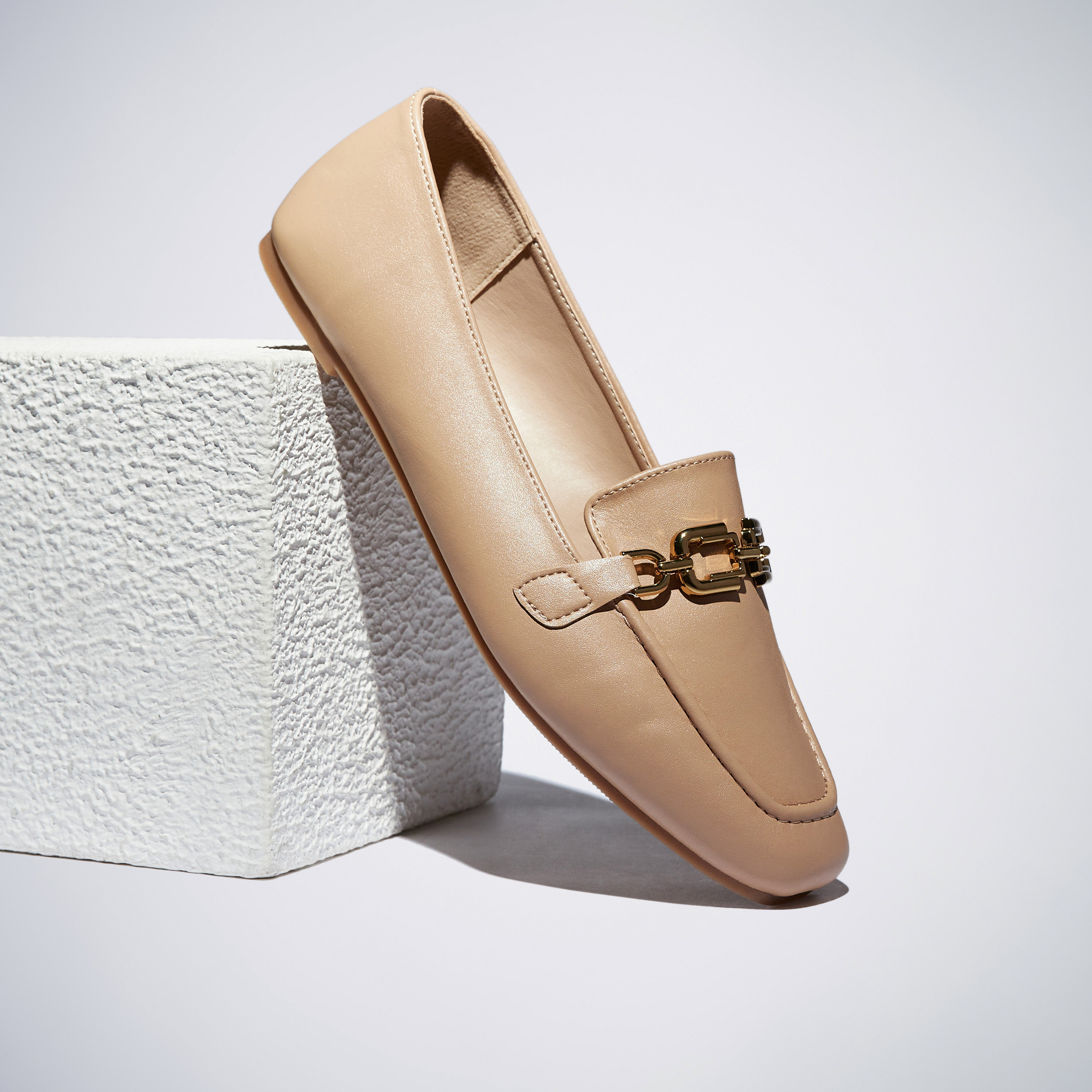 Shop Plain Loafers with Metallic Accent Online Max Bahrain