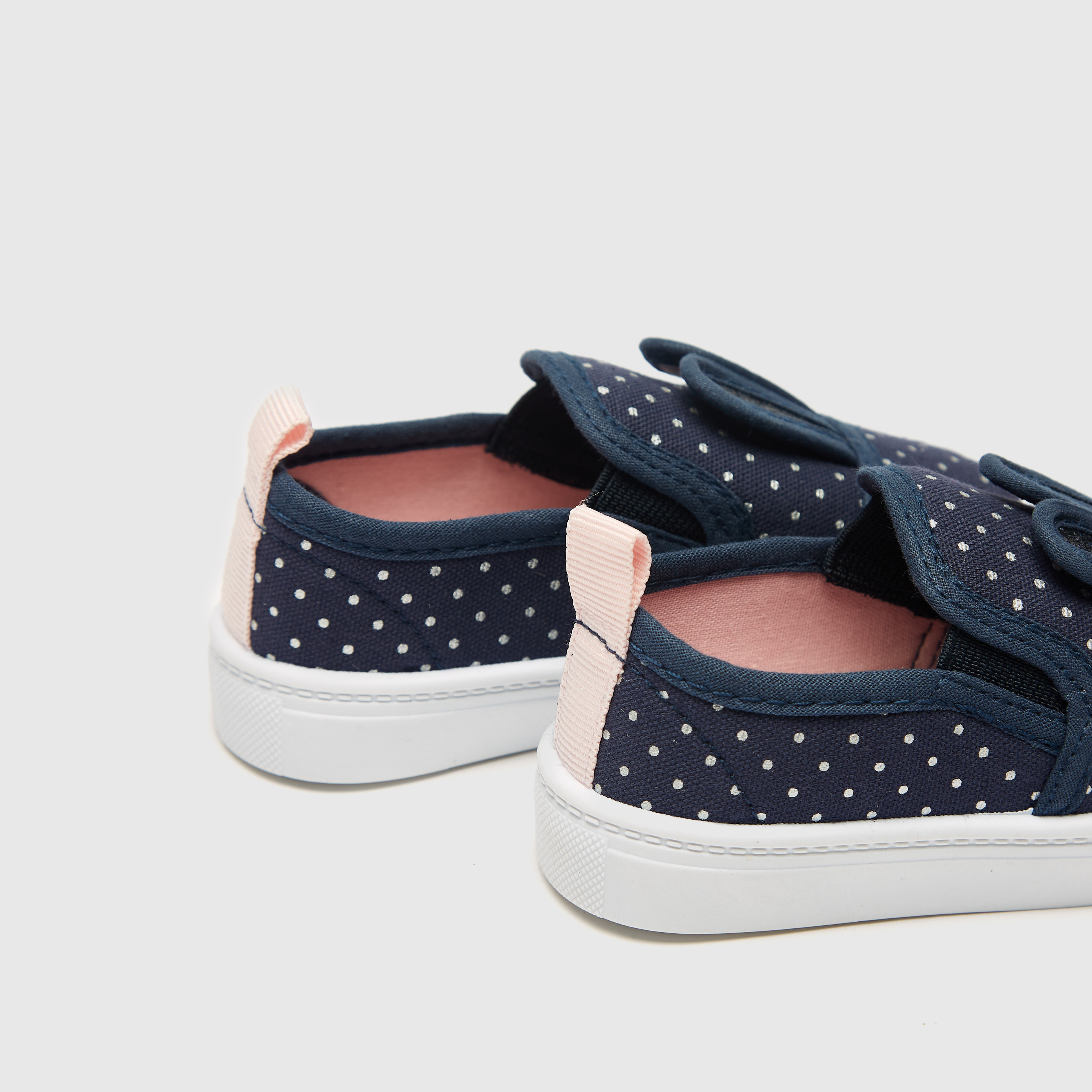 Shop Polka Dot Slip On Sneakers with Bunny Applique Detail Online Max Qatar