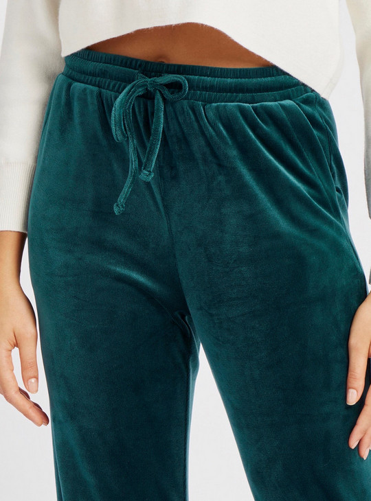Textured Jog Pants with Elasticised Waistband and Drawstring Closure