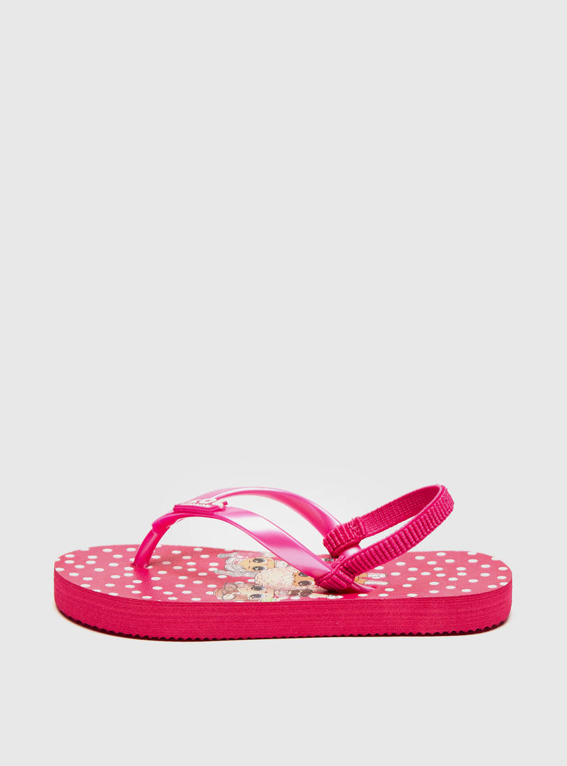 L.O.L. Surprise! Print Thong Slippers with Elasticated Strap-Flip Flops-image-0
