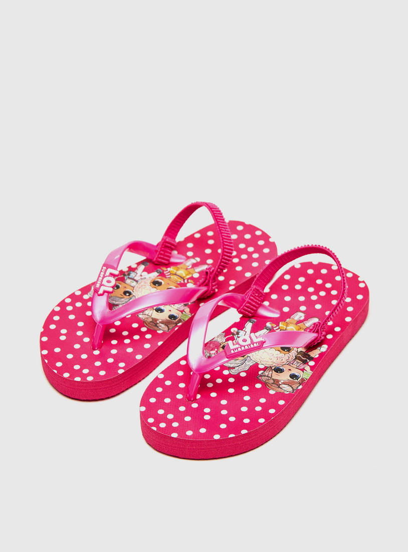 L.O.L. Surprise! Print Thong Slippers with Elasticated Strap-Flip Flops-image-1