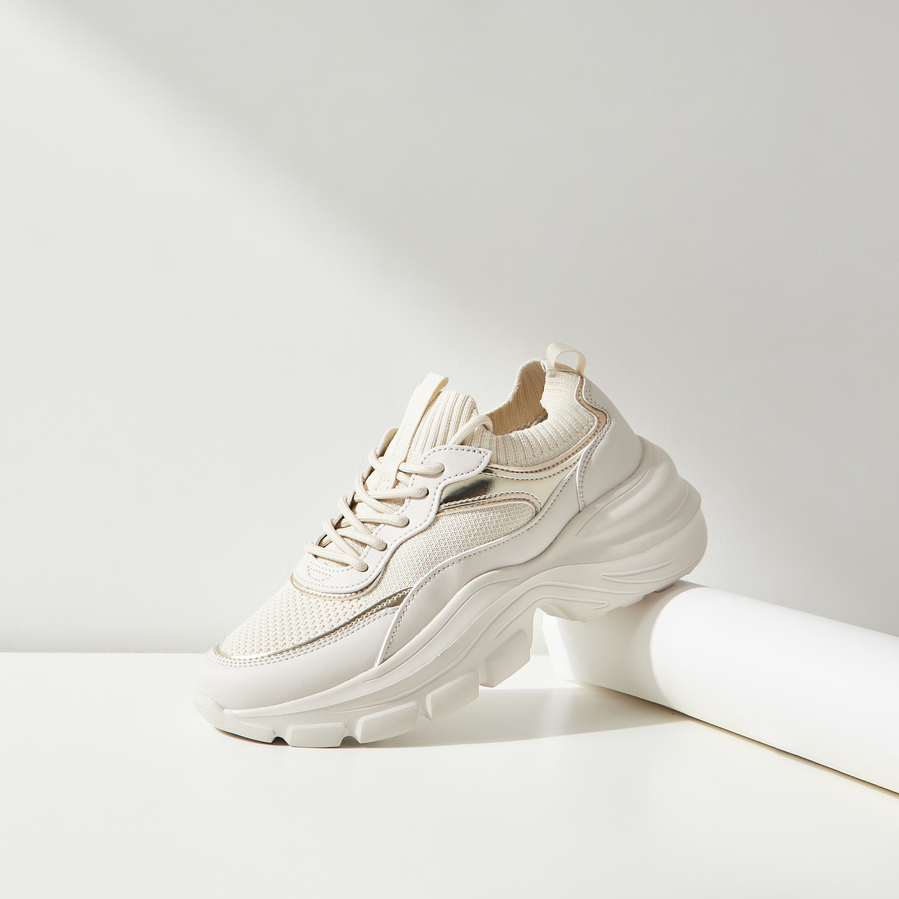 Cream chunky sneakers on sale