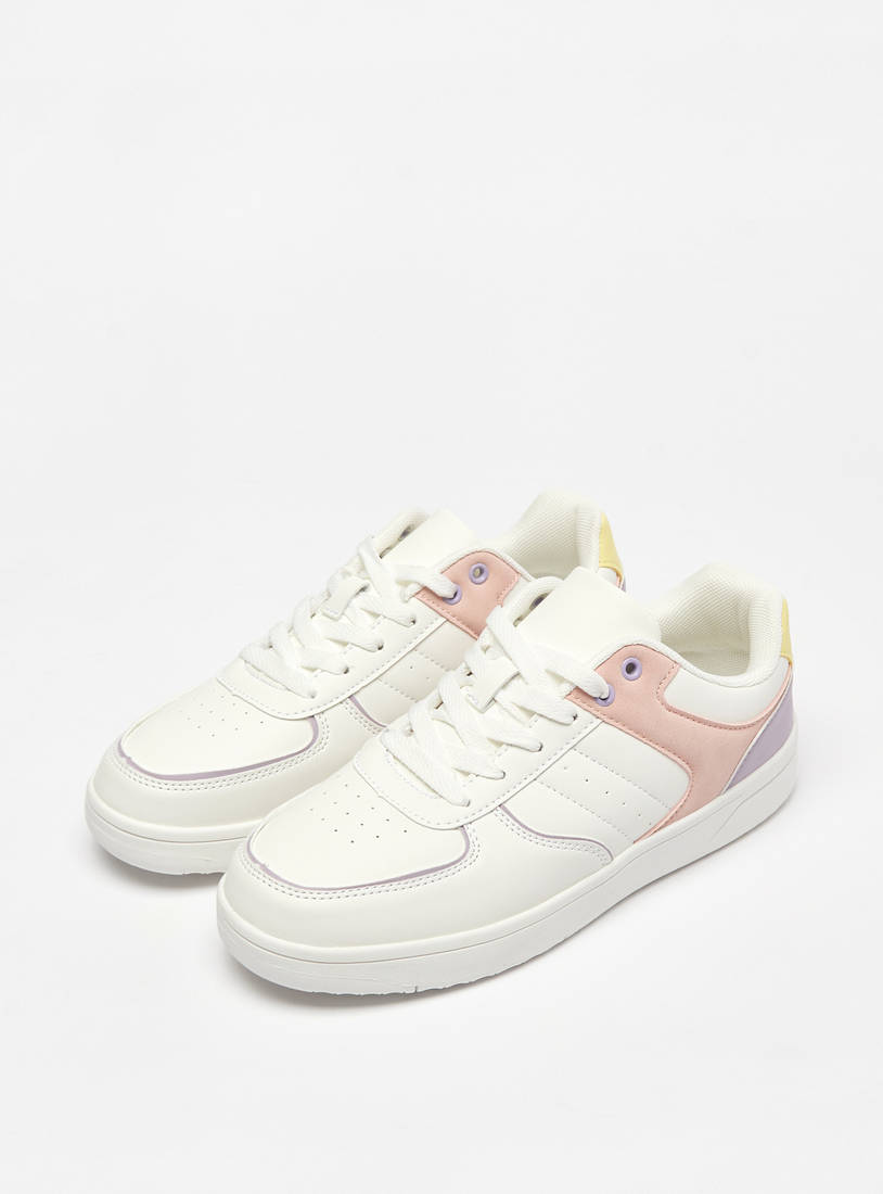 Colourblock Sneakers with Lace-Up Closure-Sneakers-image-1