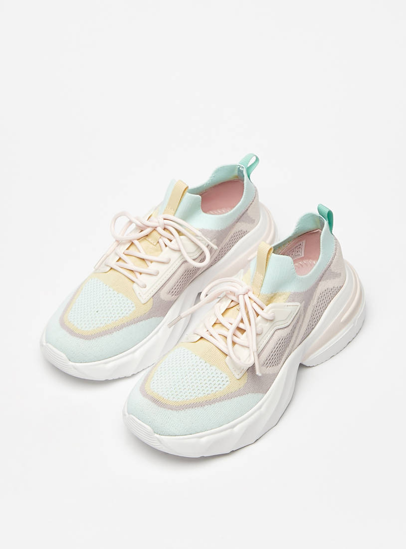 Colorblock Sneakers with Lace-Up Closure-Sneakers-image-1