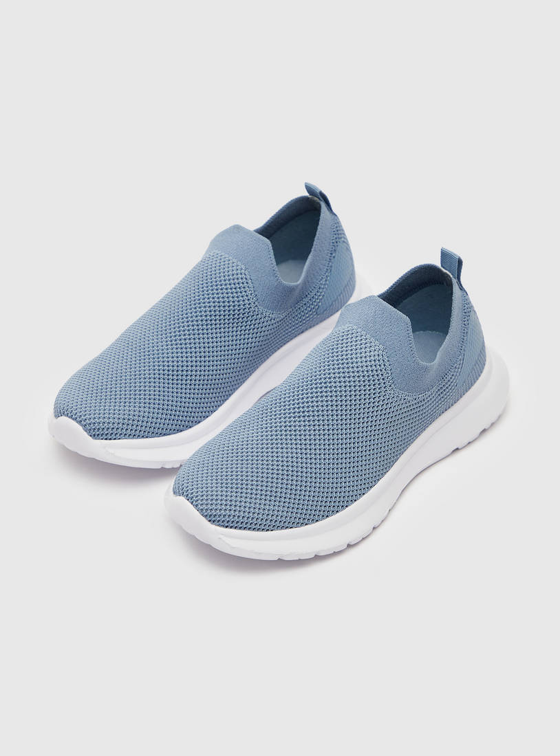 Textured Slip-On Sports Shoes with Pull Tabs-Sports Shoes-image-1