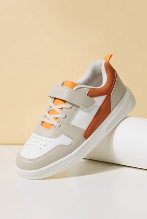 Colourblock Lace Detail Sneakers with Hook and Loop Closure-mxkids-boyseighttosixteenyrs-shoes-sneakers-2