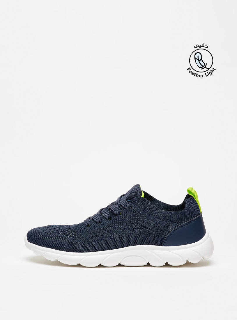 Textured Sports Shoes with Lace-Up Closure-Sports Shoes-image-0