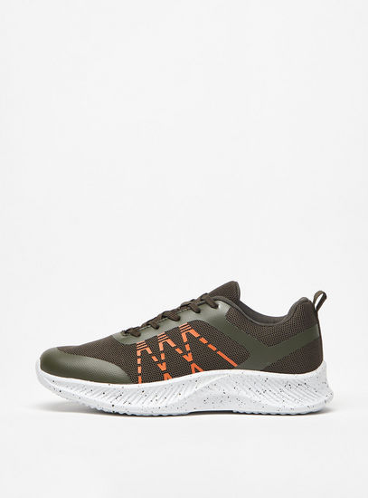 Textured Lace-Up Sneakers with Pull Tabs