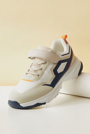 Colourblock Lace Detail Sports Shoes with Hook and Loop Closure-mxkids-shoes-boyseighttosixteenyrs-sportsshoes-0