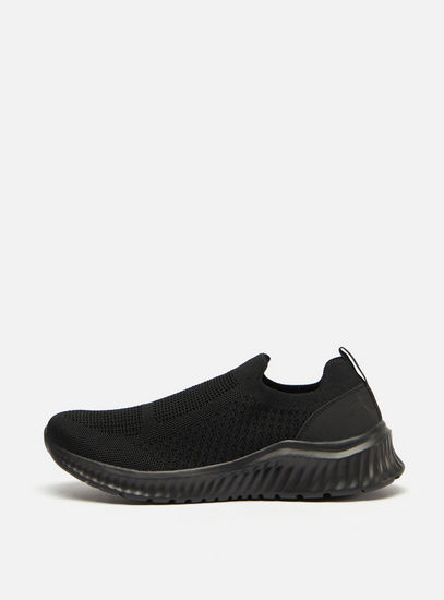Textured Slip-On Shoes with Pull Tabs