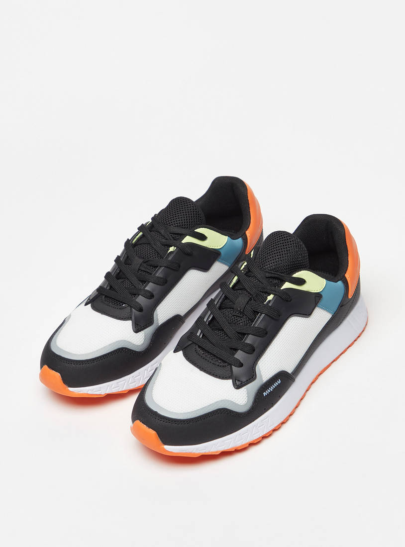 Colourblock Sport Shoes with Lace-Up Closure-Sports Shoes-image-1