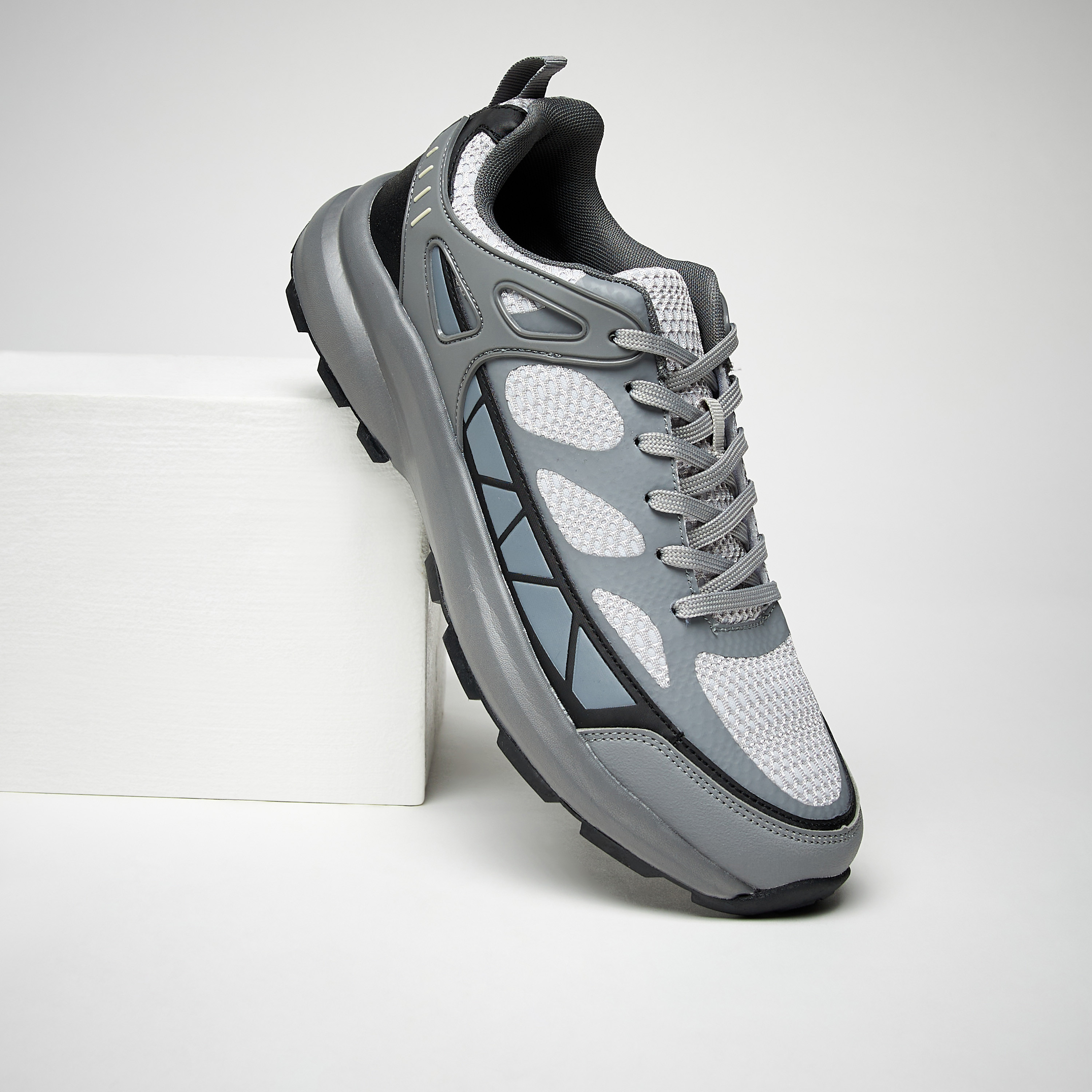 Shop Textured Sports Shoes with Lace Up Closure Online Max Egypt