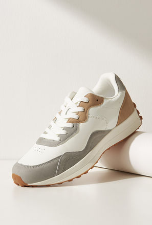 Panelled Sneakers with Lace-Up Closure-mxmen-shoes-sportsshoes-0