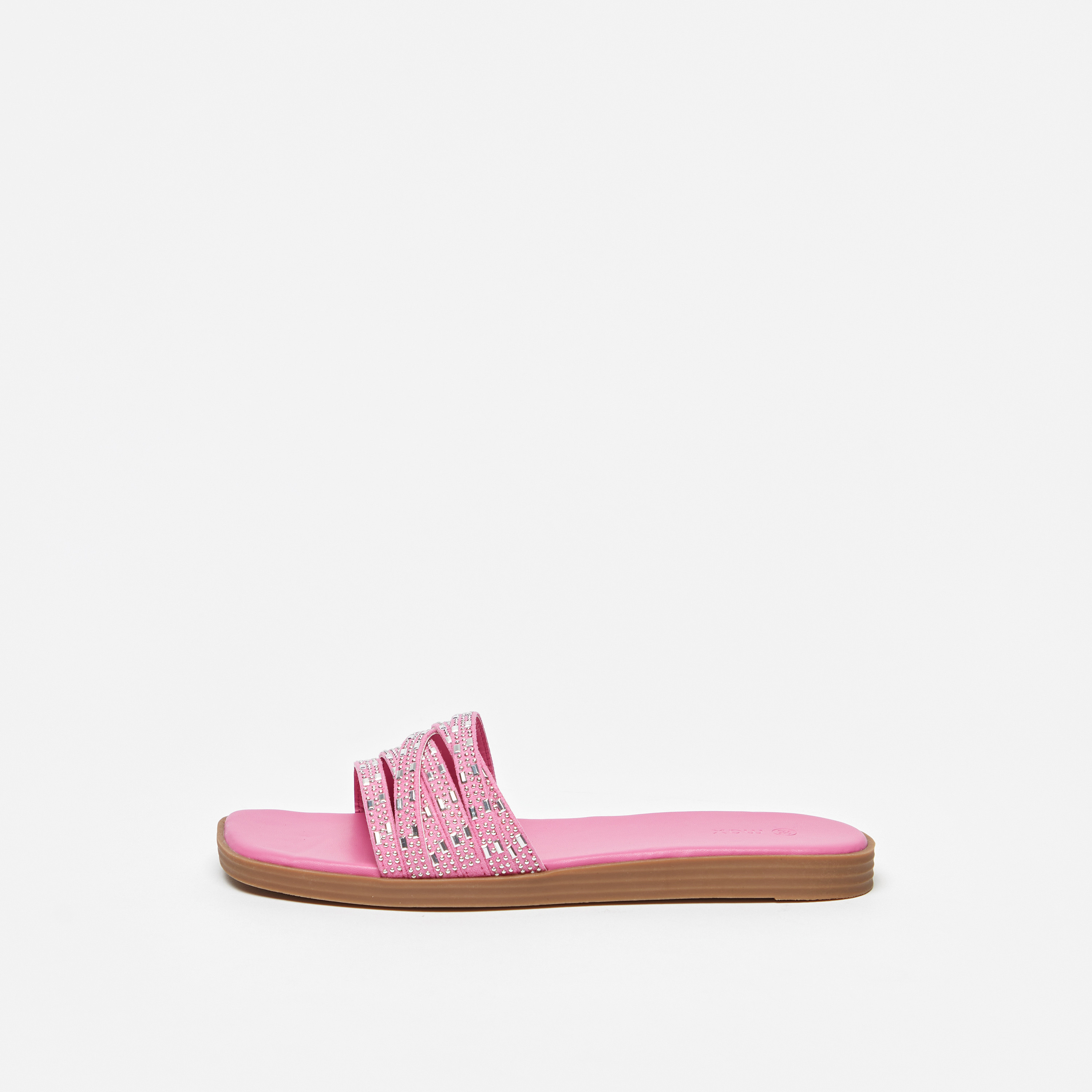 Pink Sinead Woven Buckled Slide Sandals - CHARLES & KEITH US