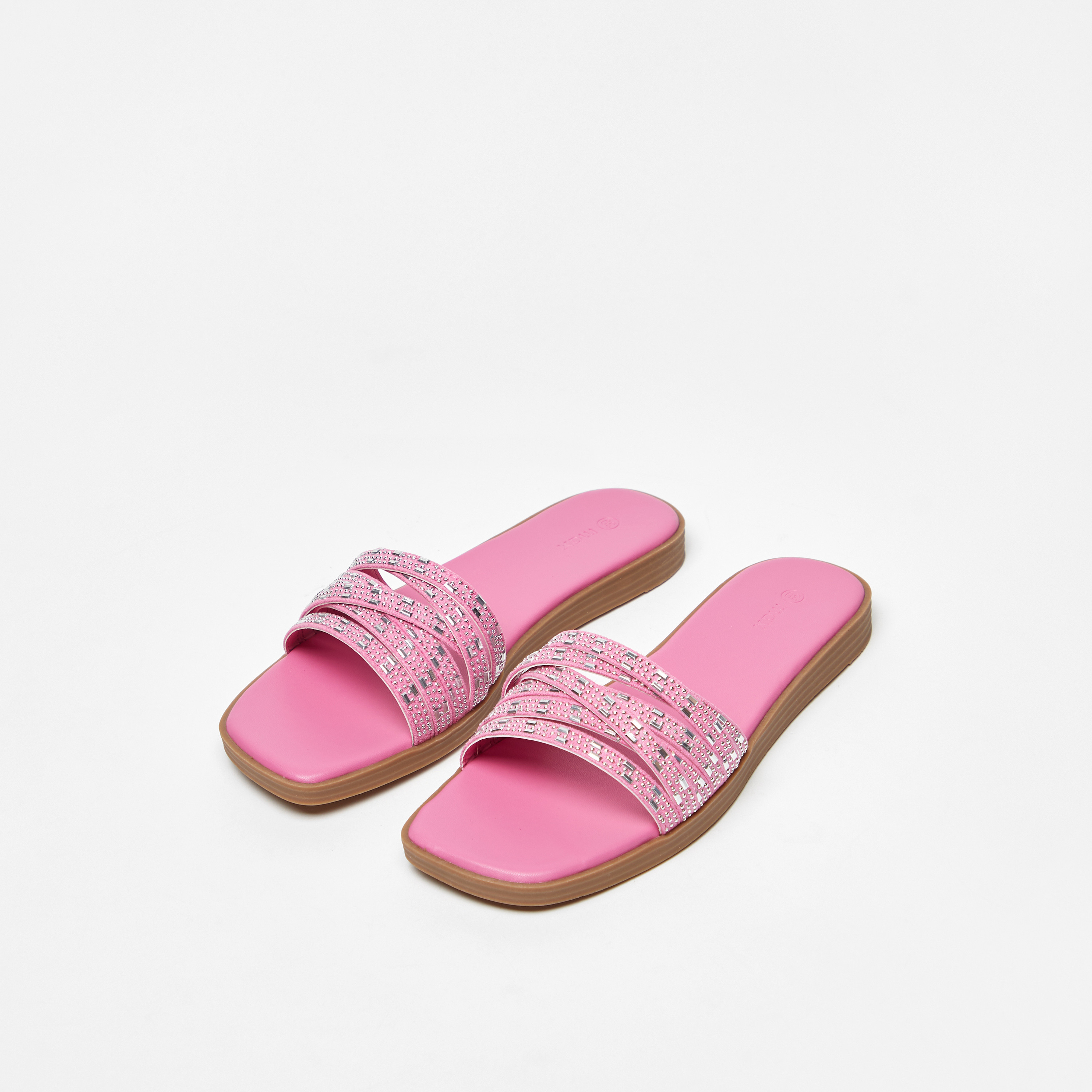 Buy ONCAIWomens Flat Slide Sandals with Arch Support 2 Strap Adjustable  Buckle Slip on Slides Shoes Non Slip Rubber Sole, Plush Pink, 6 Online at  desertcartINDIA