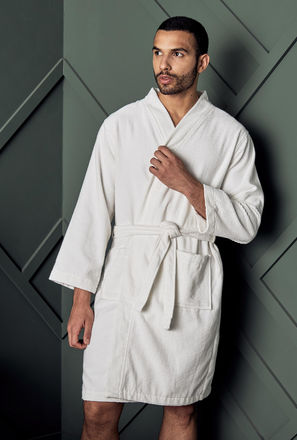 Textured Bathrobe with Tie-Ups-mxhome-bathroomessentials-bathrobes-3