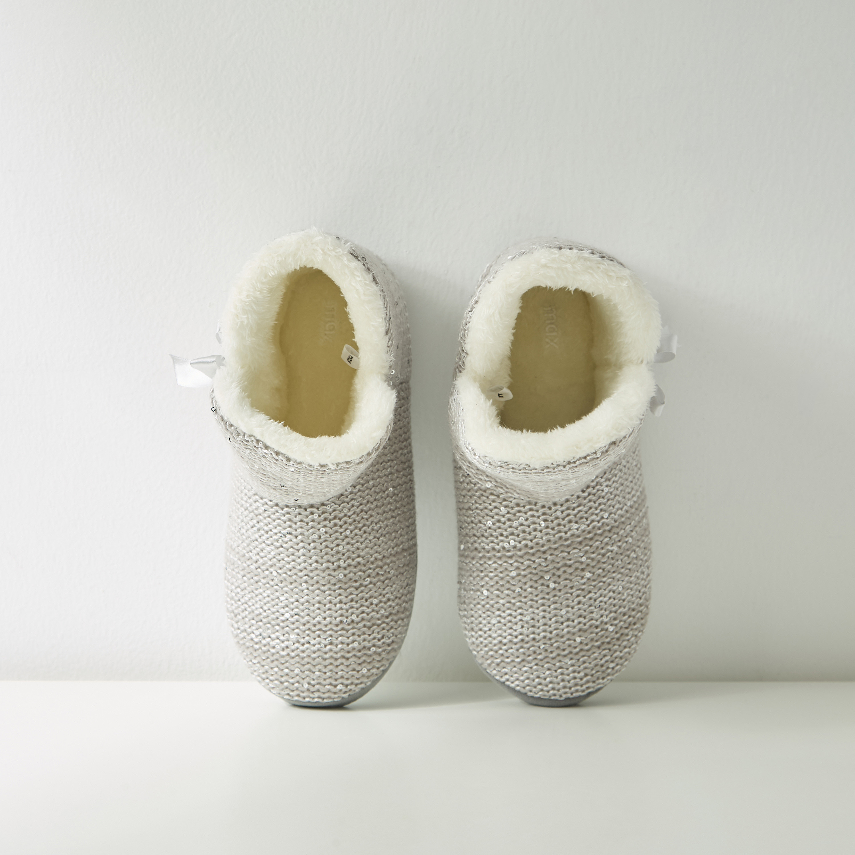 sequin slipper boots