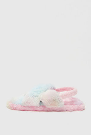 Plush Bedroom Slippers with Elasticated Strap