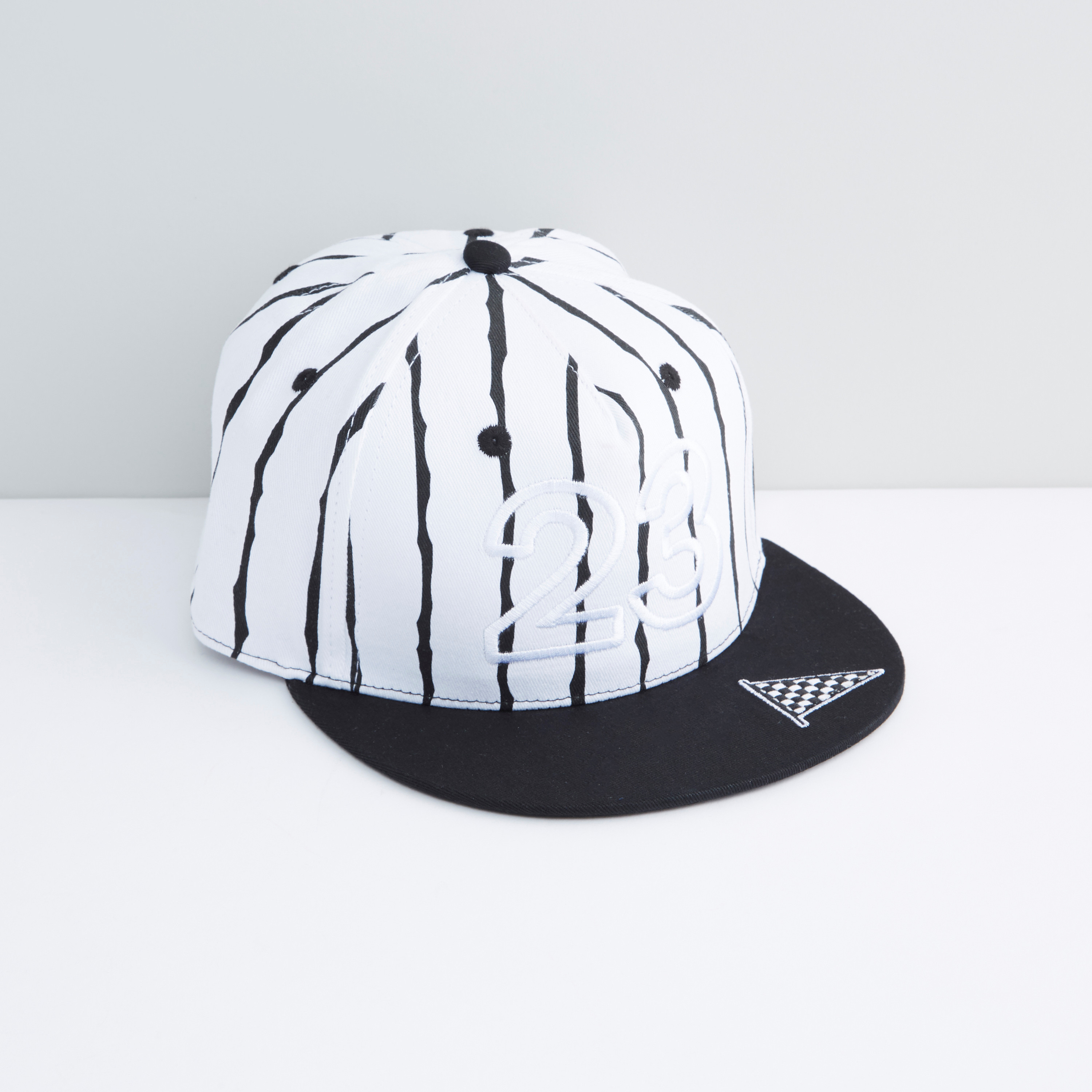 Shop Striped and Embroidered Baseball Cap Online Max Qatar