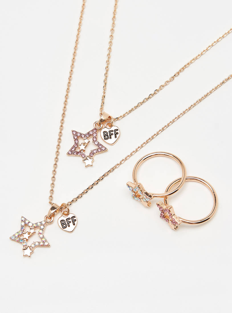 Star Embellished 4-Piece Necklace Set-Sets-image-1