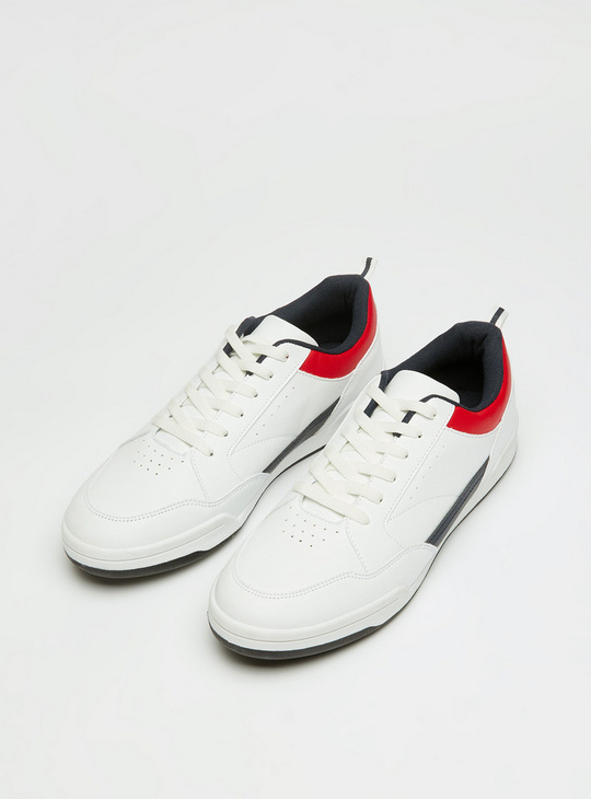 Panelled Sports Shoes with Lace-Up Closure