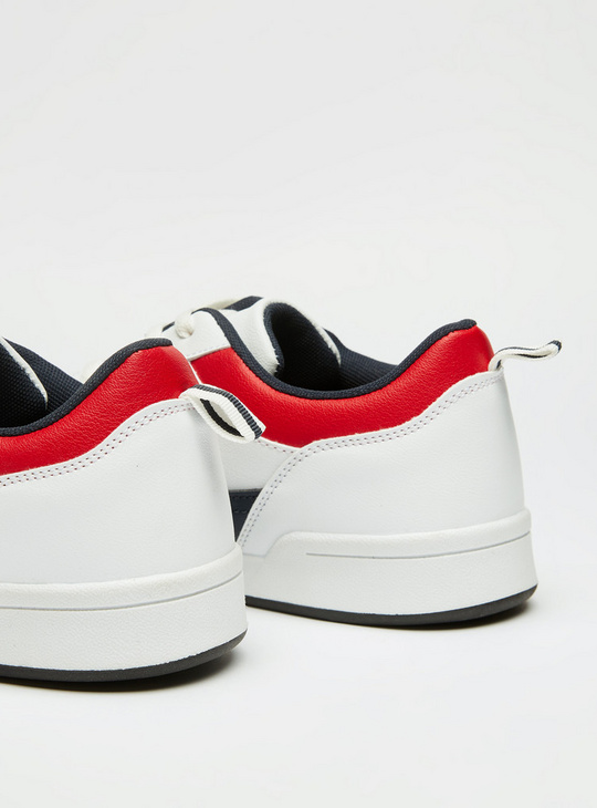 Panelled Sports Shoes with Lace-Up Closure