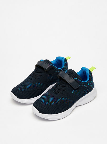 Textured Sport Shoes with Hook and Loop Closure-Sports Shoes-image-1