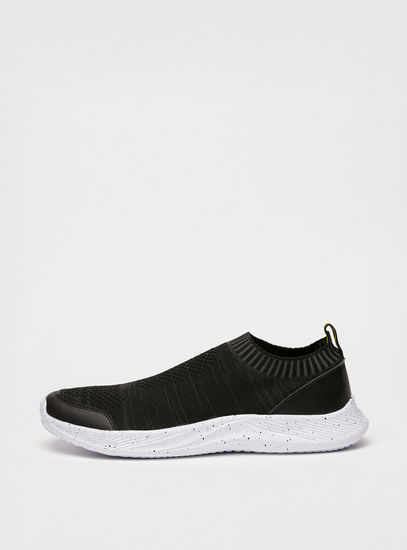 Textured Slip-On Shoes with Pull-Up Tab