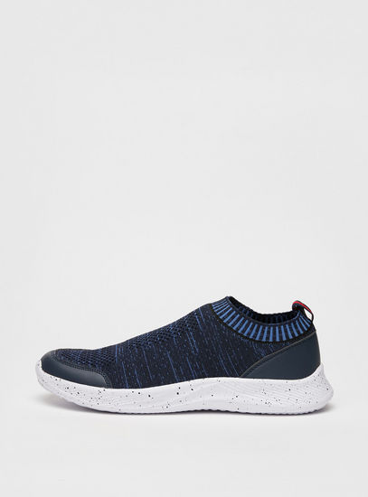 Textured Slip-On Shoes with Pull-Up Tab-Sports Shoes-image-0