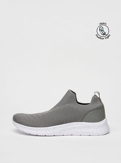 Textured Slip-On Sneakers with Pull Up Tab