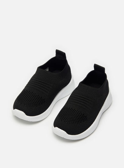 Textured Slip-On Sport Shoes