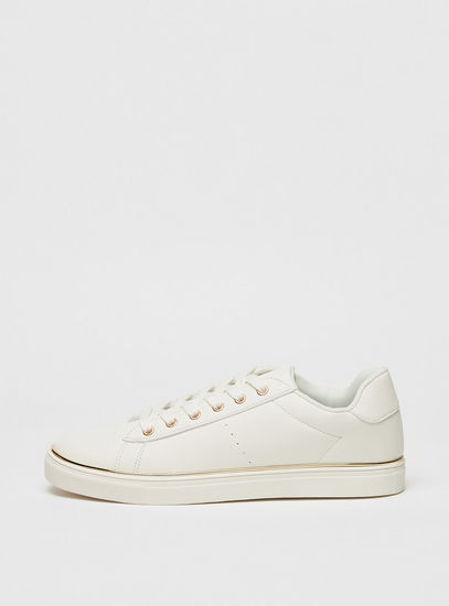Solid Sneakers with Lace-Up Closure