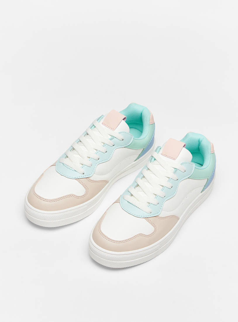 Panelled Sneakers with Lace-Up Closure-Sneakers-image-1