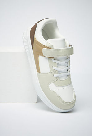 Panelled Sneakers with Hook and Loop Closure-mxkids-shoes-boyseighttosixteenyrs-sneakers-2