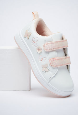 Butterfly Embellished Sneakers with Hook and Loop Closure-mxkids-babygirlzerototwoyrs-shoes-sneakers-2