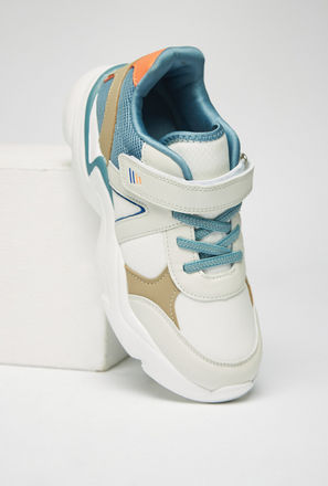 Panelled Sneakers with Hook and Loop Closure-mxkids-boyseighttosixteenyrs-shoes-sneakers-1