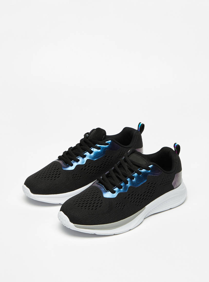 Textured Sport Shoes with Lace-Up Closure-Shoes-image-1