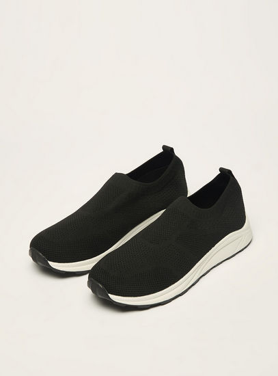 Textured Slip-On Sport Shoes